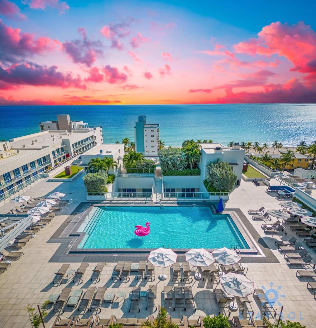 Rooftop Pool & Hot Tub - Gym - Hollywood Beach Exteriör bild