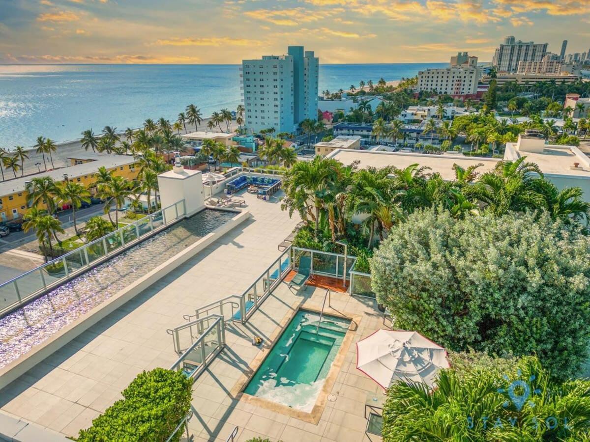 Rooftop Pool & Hot Tub - Gym - Hollywood Beach Exteriör bild