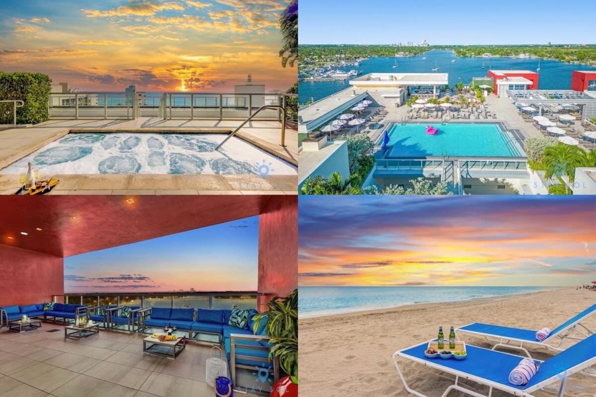 Rooftop Pool & Hot Tub - Gym - Hollywood Beach Exteriör bild